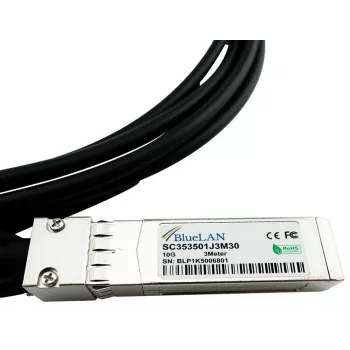 BlueOptics SFP-10G-DAC-0.5M-RU 0,5m přímý měděný kabel SFP+ na SFP+ - černý - 10 Gbit/s