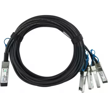 BlueOptics MikroTik XQ+BC0002-XS+ kompatibilní BlueLAN QSFP28 Breakout Direct Attach kabel (DAC) - pasivní 100 Gigabit na 4x25 Gigabit twinaxiální měděný, QSFP28 na 4xSFP28, 0,5 m