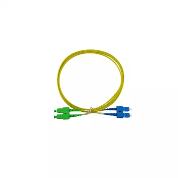 BlueOptics duplexní optický patch kabel SC/UPC na SC/APC Single Mode 15 m modrý/zelený