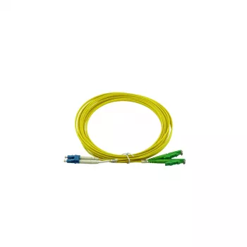 BlueOptics duplexní optický patch kabel, LC-UPC na E2000-APC, jednovidový OS2, 0,5 m, žlutý