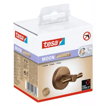 tesa MOON Bronze Bathrobe Hook, Self-Adhesive, PVD-Coated Metal (40604-00000-00)
