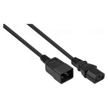 Prodlužovací napájecí kabel Kabelmeister C20 na C13, černý, 1,0 m
