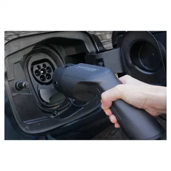 KABELMEISTER Mode 3 prodlužovací nabíjecí kabel pro EV, zástrčka Type 2 na zásuvku, 3fázový, 32A, 22kW, spirálový, 5m, černý