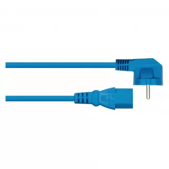Kabelmeister napájecí kabel zástrčka Schuko Type E+F (90° zahnutá) na konektor IEC C13, modrý, 1,0 m