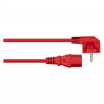 Kabelmeister napájecí kabel zástrčka Schuko Type E+F (90° zahnutá) na IEC C13, červený, 0,75 m