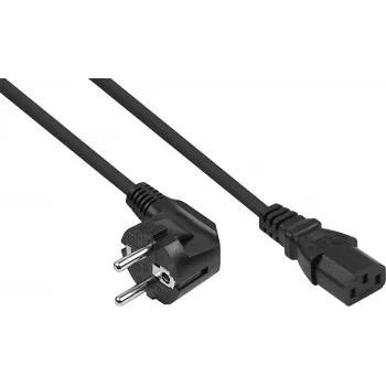 Kabelmeister zástrčka Schuko 90° zahnutá na C13 napájecí kabel, černý, 1,8m