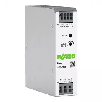 WAGO 2587-2144 primárně spínaný napájecí zdroj Base 1fázový, 24 VDC, 5 A, 120 W, DIN lišta