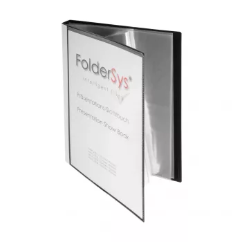 Prezentační kniha FolderSys A4, černá, se 30 kapsami
