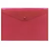 FolderSys A4 Red Transparent PP Document Wallet with Snap Button, Pack of 10