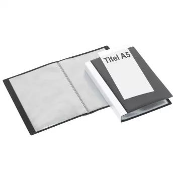 Prezentační kniha FolderSys A5, černá, s 20 kapsami
