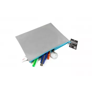 FolderSys zipová kapsa A4 šedá neprůhledná netkaná PP 270 x 350 mm