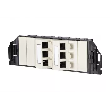 MetzConnect E-DAT subway 6x8(8) GB3 prázdná datová přípojná jednotka - Cat6 - 6x RJ45 - perleťově bílá - bez modulů (1309360601-E)