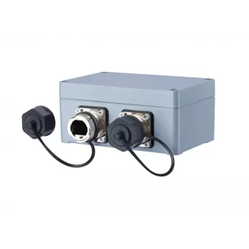 METZ CONNECT 1401010620ME průmyslová Ethernet zásuvka, šedá, kov, IP67, 124x78x57 mm