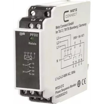 METZ CONNECT PFD2-E12 napájecí filtr distribuční jednotka, 400 V, 6 A, DIN lišta, černá/bílá