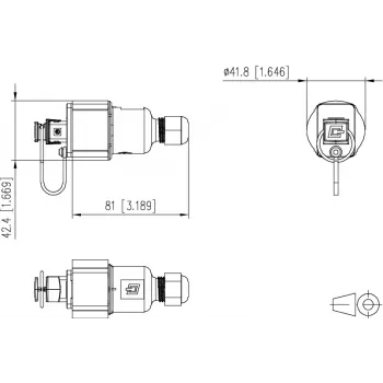 METZ CONNECT RJ45 konektor pro montáž v terénu Cat.6A stíněný IP67 černý 41,8mm