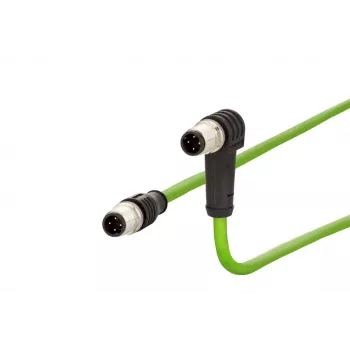 METZ CONNECT M12 průmyslový Ethernet propojovací kabel, D-kódovaný, 4pinový, 5,0 m, stíněný, zelený
