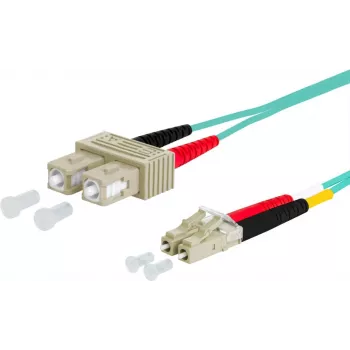 METZ CONNECT OpDAT propojovací kabel SC duplex na LC duplex OM3 5m aqua