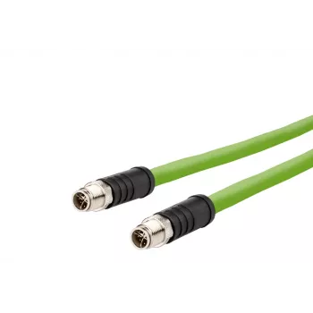 METZ CONNECT Industrial Ethernet kabel M12 na M12 8pinový X-kódovaný CAT 6a S/FTP 10m zelený odolný proti kroucení bez halogenů