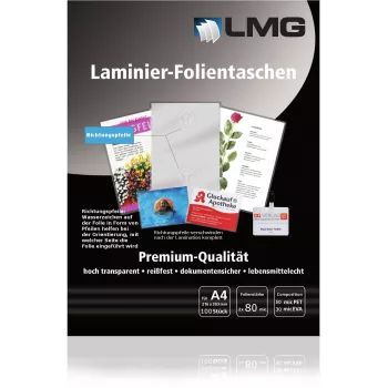 LMG Laminovací fólie A4 80 mikronů lesklé 100 ks