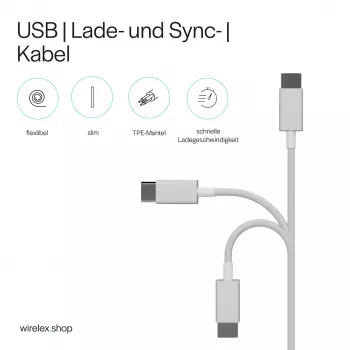 SHIVERPEAKS Flexline USB-C na USB-C nabíjecí a synchronizační kabel, USB 2.0, ABS, bílý, 0,5 m (FL31-12050)