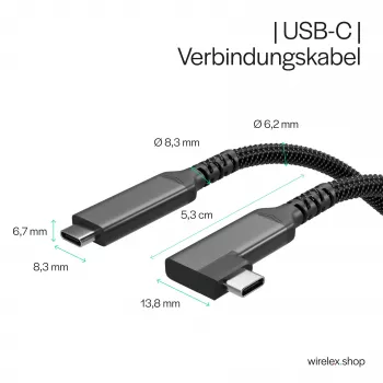 S CONN S/CONN maximum connectivity USB-C nabíjecí kabel USB-C na USB-C 3.2 100W PD textilní 90° - kabel - digitální/data