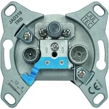 JULTEC JAD318TRS Antenna Through Socket, 3-Loch, 18dB, Diode-decoupled, SAT/TV/Radio, Flush-mount