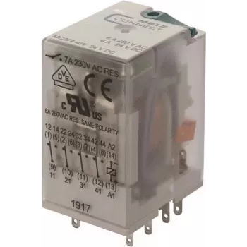 Průmyslové relé METZ BTR NETCOM, 4PDT, 24VDC, 7A, zásuvné, 110017-25.14.07