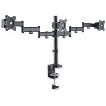 PureLink PureMounts PM-OFFICE-03 trojitý stolní držák monitoru - černý, 3 kloubová ramena, 3 VESA adaptéry, svorka a průchodka