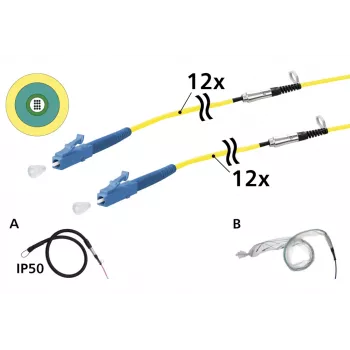 METZ CONNECT OpDAT VIK univerzální kabel 12x OS2 LC-LC, 50 m