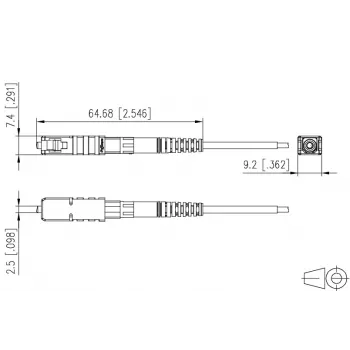 METZ CONNECT 1509QKEA002C-E SC/PC OS2 Single-mode pigtail 2m zelený 20 ks