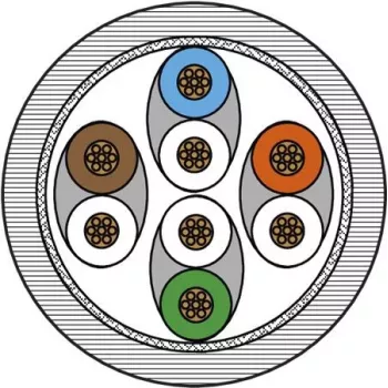 METZ CONNECT 1308457501-E Cat.6A propojovací kabel (2x RJ45 samec, AWG 26/7, LSOH, 7,5 m) - oranžový/černý