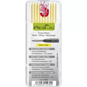 Náplně PICA-MARKER Pica DRY Refills Yellow - 10 tuh, 2,8 mm, rozpustné ve vodě
