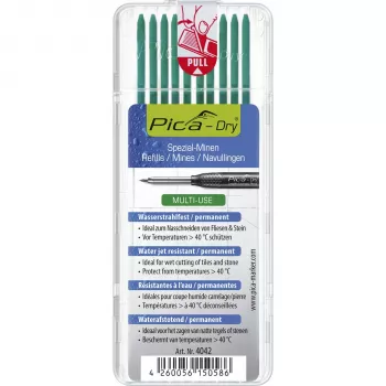 Náplně PICA-MARKER Pica DRY zelené – 10 tuh, 2,8 mm, 125 mm