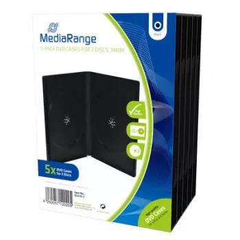 Obal na DVD MEDIARANGE Retail Pack Double - krabice na DVD - kapacita: 2 CD/DVD - černá (balení 5 ks)