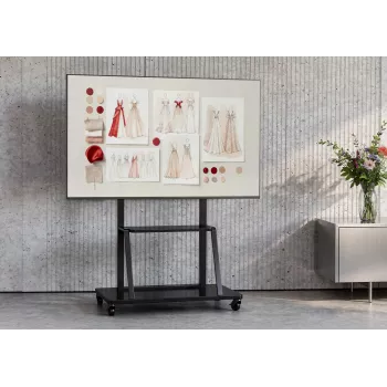 Celexon Economy 55110MP mobilní TV stojan pro ploché obrazovky, lakovaná ocel, matná černá, velikost obrazovky 139,7-279,4 cm (55-110 inch)