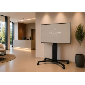 Mobilní vozík na displeje celexon Expert Adjust-4286MB pro obrazovky 42 inch-86 inch, eloxovaný hliník, černá (RAL 9005)