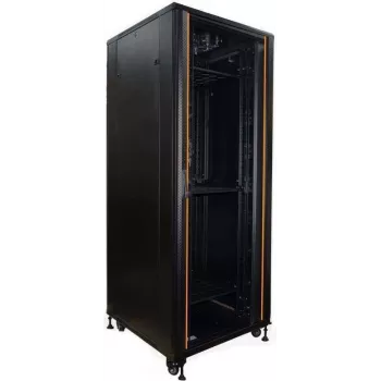 IT-BUDGET 19 inch síťový rozvaděč SRK - 42U - 800x800 mm - prosklená/plná ocelová dvířka - kabelové kanály - smontovaný - černý (99ITB19SRK4288GSNM)