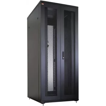 IT-BUDGET 19 inch síťový rozvaděč SRK - kompletní sada - 42U - 800x800 mm - perforovaná dvojitá dvířka vpředu i vzadu - 4 aktivní ventilátory - PDU - police - předmontovaný - černý (99ITB19SRK4288DTSM)