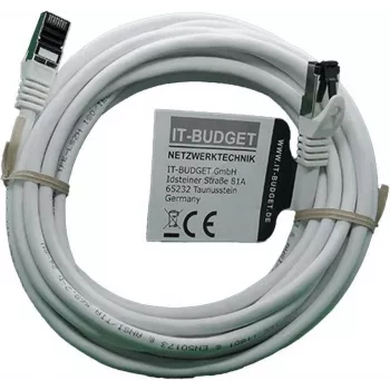 Patch kabel IT-BUDGET Full Copper Premium - Flex AWG 26 - Cat.8.1 - 2000 MHz - bez halogenů - PoE+ - 40 Gbit - bílý - 5 m (90ITBFLEX81PK5W)