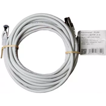 Patch kabel IT-BUDGET Full Copper Premium - Flex AWG 26 - Cat.8.1 - 2000 MHz - bez halogenů - PoE+ - 40 Gbit - šedý - 5 m