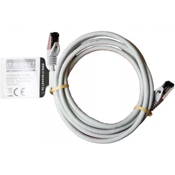 Patch kabel IT-BUDGET Full Copper Premium - Flex AWG 26 - Cat.8.1 - 2000 MHz - bez halogenů - PoE+ - 40 Gbit - šedý - 3 m (90ITBFLEX81PK3G)