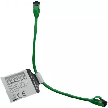 IT-BUDGET Full Copper Premium patch kabel - Slim AWG 28 - Cat.8.1 - 2000 MHz - bez halogenů - PoE+ - 40 GBit - zelený - 0,50 m