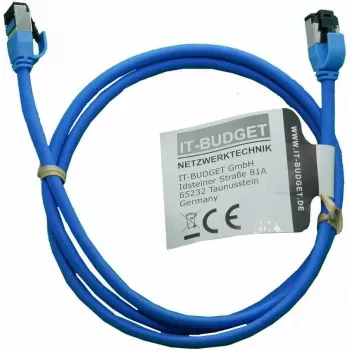 IT-BUDGET Full Copper Premium patch kabel - Slim AWG 28 - Cat.8.1 - 2000 MHz - bez halogenů - PoE+ - 40 GBit - modrý - 1,5 m (90ITBSLIM81PK15B)