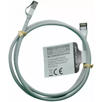 IT-BUDGET Full Copper Premium patch kabel - Slim AWG 28 - Cat.8.1 - 2000 MHz - bez halogenů - PoE+ - 40 Gbit - šedý - 1,5 m (90ITBSLIM81PK15G)
