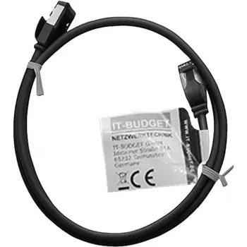 IT-BUDGET Full Copper Premium patch kabel - Slim AWG 28 - Cat.8.1 - 2000 MHz - bez halogenů - PoE+ - 40 Gbit - černý - 1,5 m