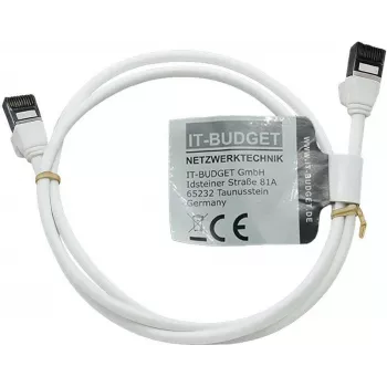 IT-BUDGET Full Copper Premium patch kabel - Slim AWG 28 - Cat.8.1 - 2000 MHz - bez halogenů - PoE+ - 40 Gbit - bílý - 1,5 m (90ITBSLIM81PK15W)