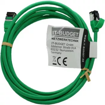 IT-BUDGET Full Copper Premium patch kabel - Slim AWG 28 - Cat.8.1 - 2000 MHz - bez halogenů - PoE+ - 40 GBit - zelený - 2 m
