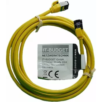 IT-BUDGET Full Copper Premium patch kabel - Slim AWG 28 - Cat.8.1 - 2000 MHz - bez halogenů - PoE+ - 40 Gbit - žlutý - 2 m