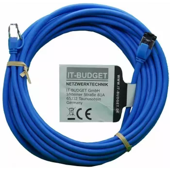 Síťový kabel IT-BUDGET Full Copper Premium Slim AWG 28 Cat.8.1 2000 MHz bez halogenů PoE+ 40 Gbit, modrý, 5 m (90ITBSLIM81PK5B)