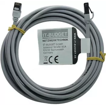 Síťový kabel IT-BUDGET Full Copper Premium Slim AWG 28 Cat.8.1 2000 MHz bez halogenů PoE+ 40 Gbit, šedý, 5 m (90ITBSLIM81PK5G)